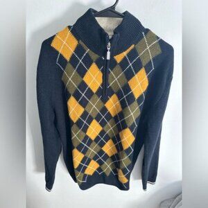 Men's BARBOUR Argyle Sweater - Navy, Yellow, and Olive